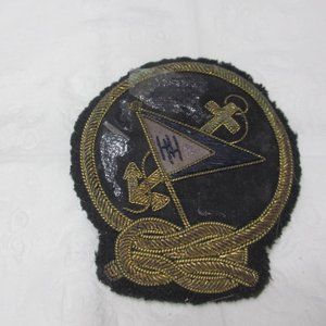 Patch Sailing Boating Anchor Flag Fabric Made Buttons Pin Vintage